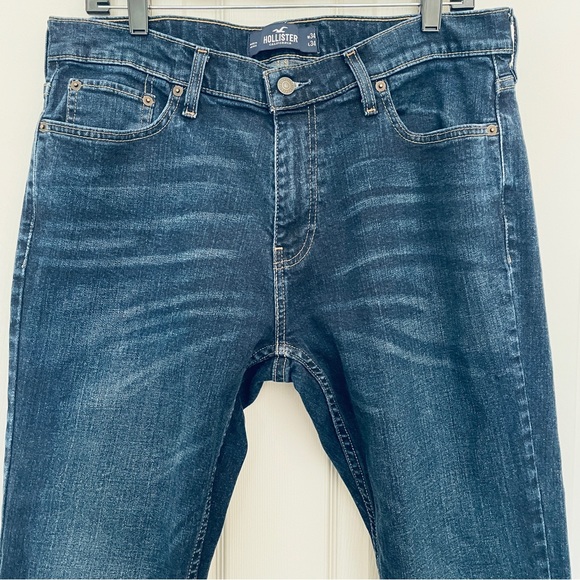 Hollister California skinny epic flex men’s dark wash jeans size 34X34 - Picture 4 of 9